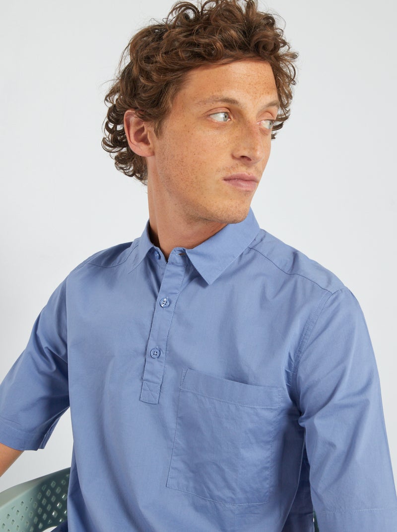 Camicia a maniche corte grigio blu - Kiabi