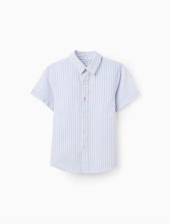Camicia a maniche corte in cotone con righe