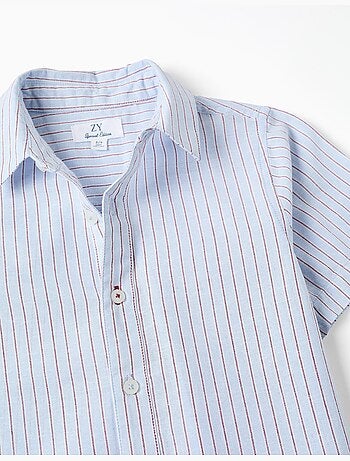 Camicia a maniche corte in cotone con righe