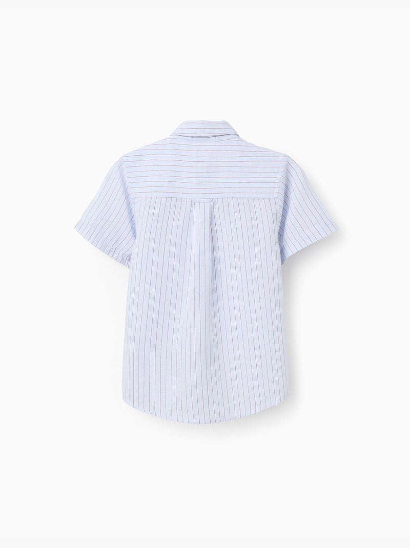 Camicia a maniche corte in cotone con righe Rosso scuro - Kiabi