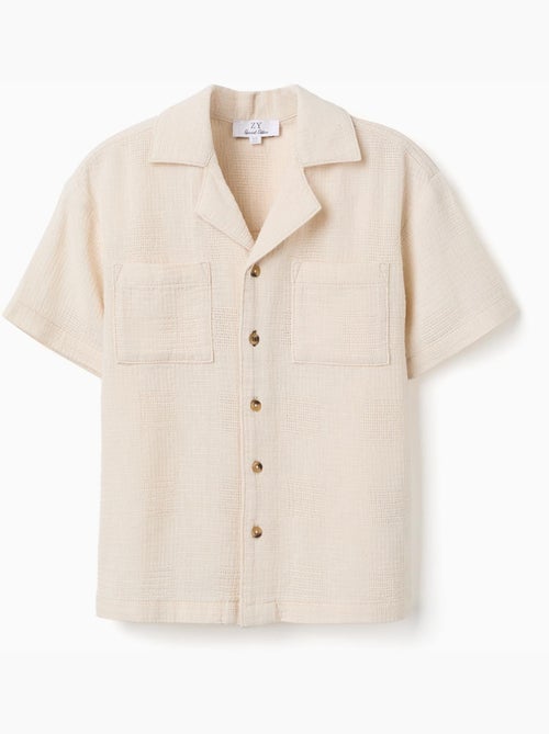 Camicia a maniche corte in cotone con tasche sul petto - Kiabi