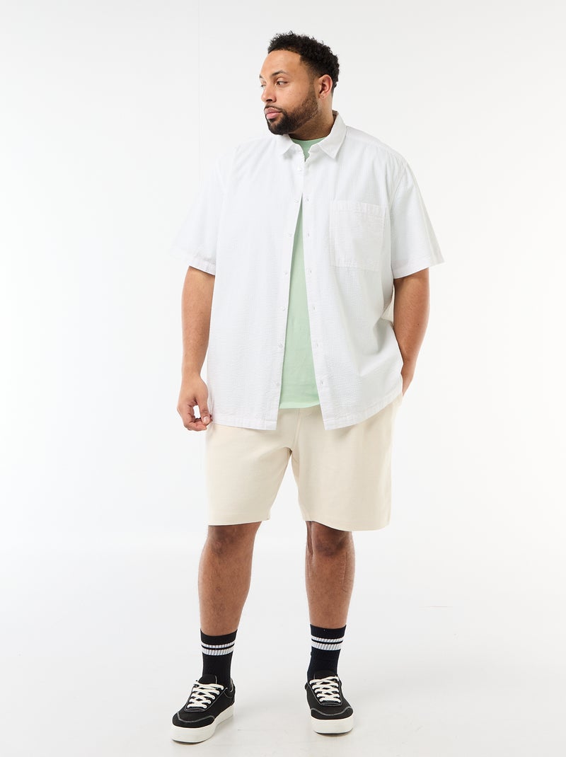Camicia a maniche corte in crêpe Bianco - Kiabi