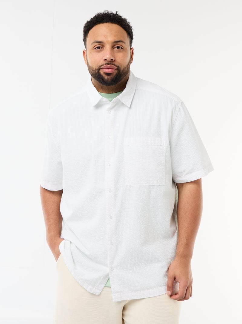 Camicia a maniche corte in crêpe Bianco - Kiabi