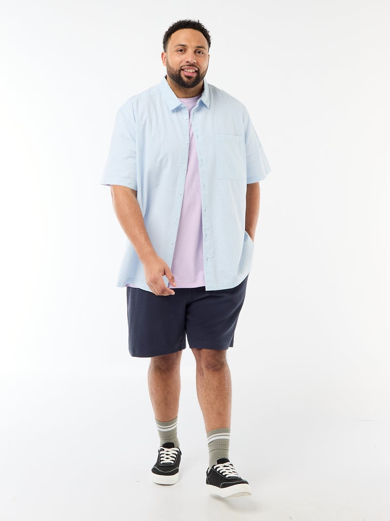 Camicia a maniche corte in crêpe Blu - Kiabi