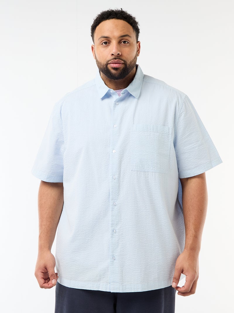 Camicia a maniche corte in crêpe Blu - Kiabi