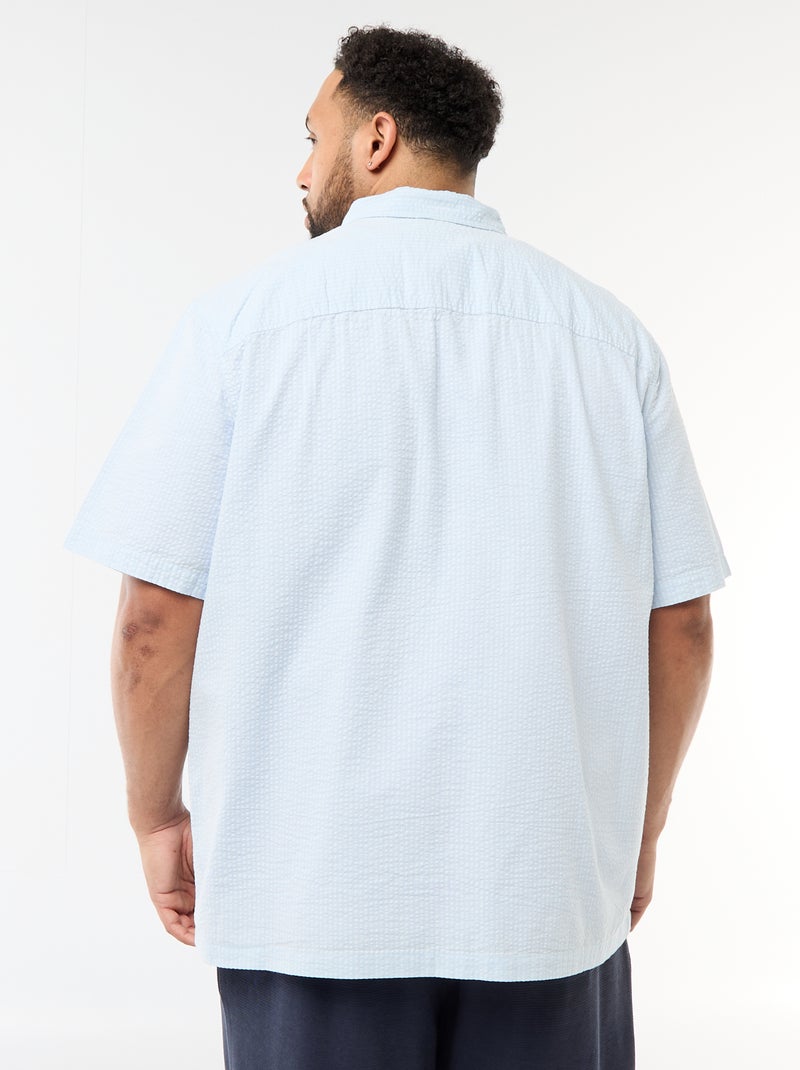Camicia a maniche corte in crêpe Blu - Kiabi