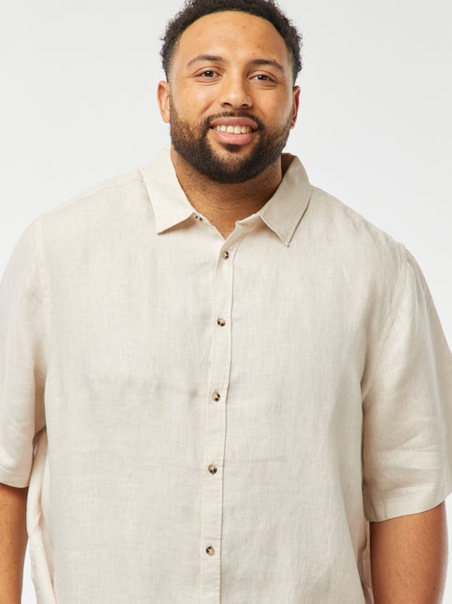 Camicia a maniche corte in lino - Kiabi