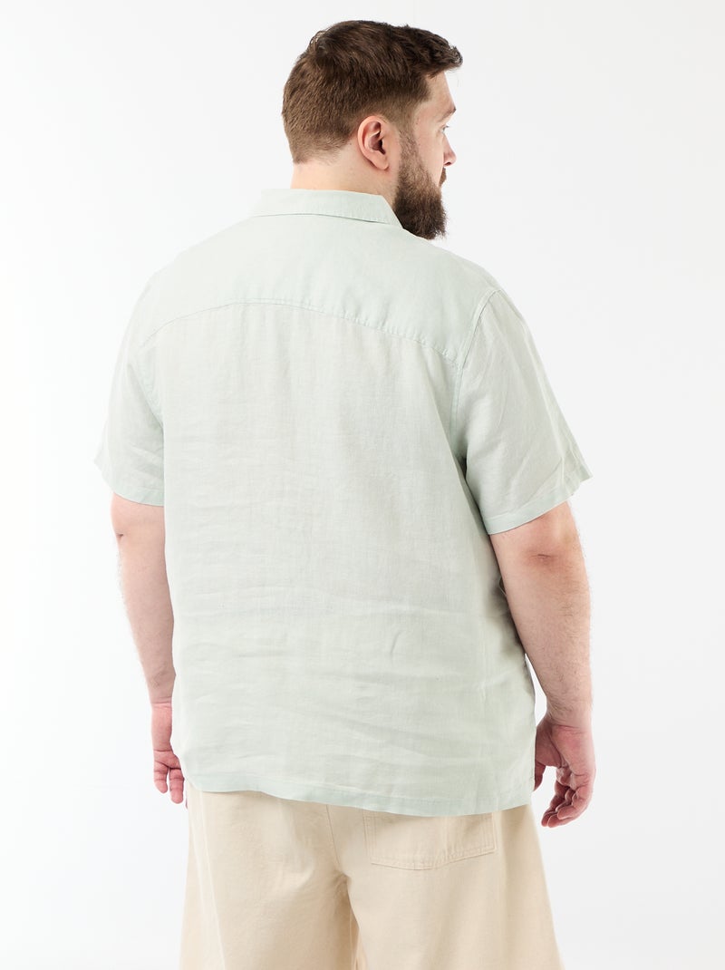 Camicia a maniche corte in lino Blu - Kiabi