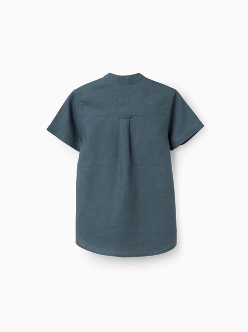 Camicia a maniche corte in lino e cotone con tasca - Kiabi