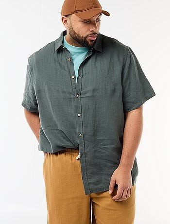 Camicia a maniche corte in lino