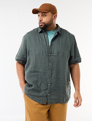 Camicia a maniche corte in lino