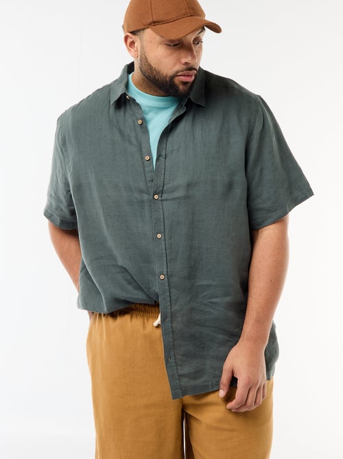 Camicia a maniche corte in lino - Kiabi