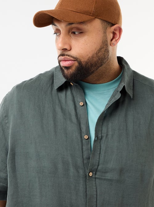 Camicia a maniche corte in lino - Kiabi