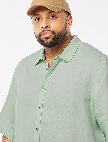 Camicia a maniche corte in lino