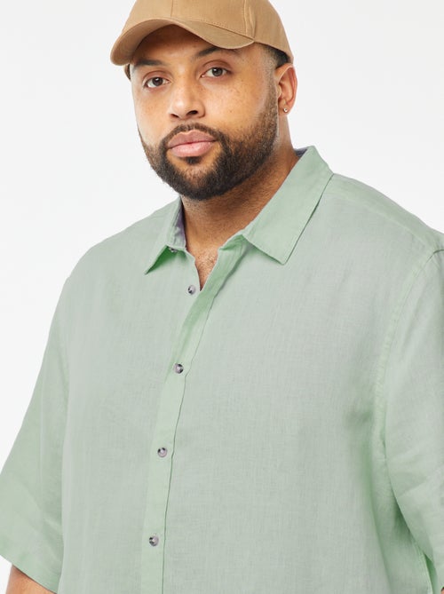 Camicia a maniche corte in lino - Kiabi