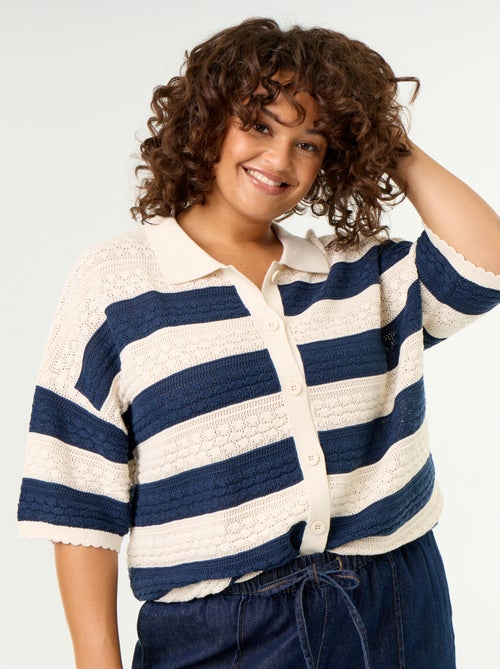 Camicia a maniche corte in maglia all'uncinetto - Kiabi