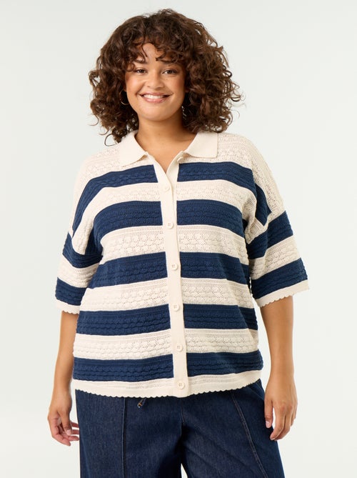 Camicia a maniche corte in maglia all'uncinetto - Kiabi