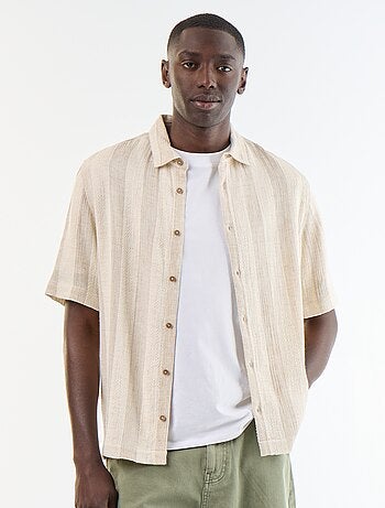 Camicia a maniche corte in maglia all'uncinetto