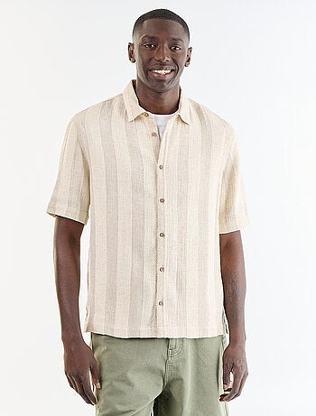 Camicia a maniche corte in maglia all'uncinetto