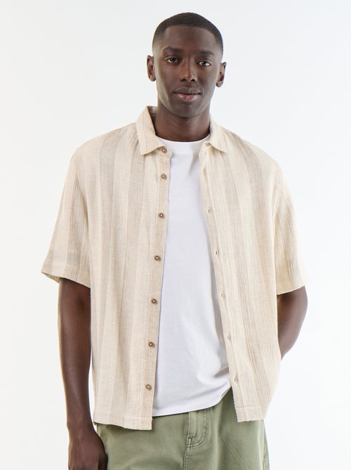 Camicia a maniche corte in maglia all'uncinetto - Kiabi