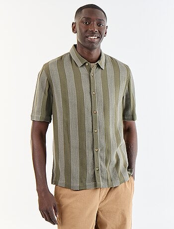 Camicia a maniche corte in maglia all'uncinetto