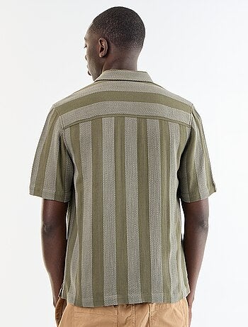 Camicia a maniche corte in maglia all'uncinetto