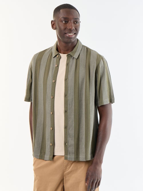 Camicia a maniche corte in maglia all'uncinetto - Kiabi