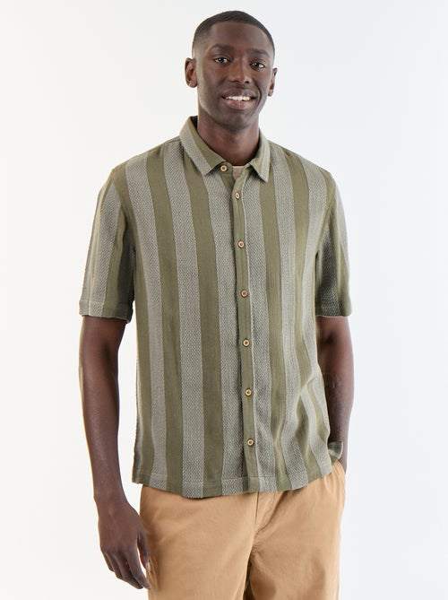 Camicia a maniche corte in maglia all'uncinetto - Kiabi