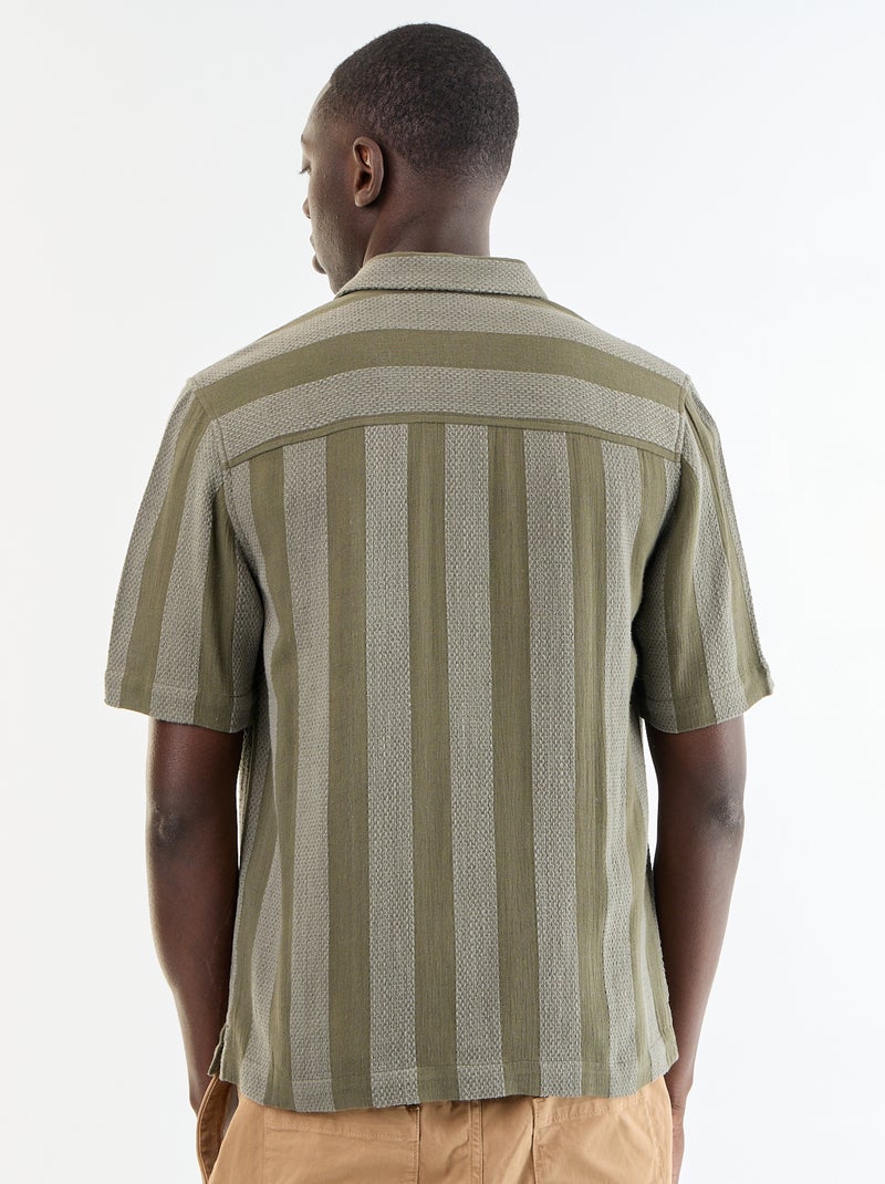 Camicia a maniche corte in maglia all'uncinetto Kaki - Kiabi
