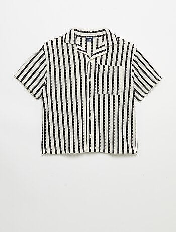 Camicia a maniche corte in maglia all'uncinetto