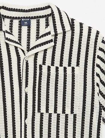Camicia a maniche corte in maglia all'uncinetto