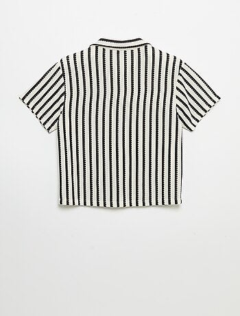 Camicia a maniche corte in maglia all'uncinetto