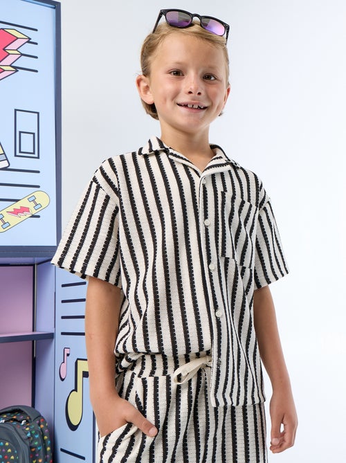 Camicia a maniche corte in maglia all'uncinetto - Kiabi