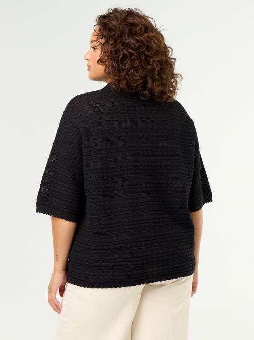 Camicia a maniche corte in maglia all'uncinetto - Kiabi