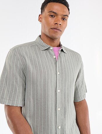 Camicia a maniche corte in maglia all'uncinetto
