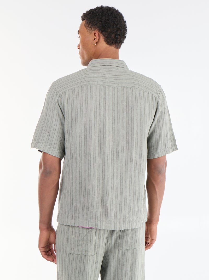 Camicia a maniche corte in maglia all'uncinetto Verde - Kiabi