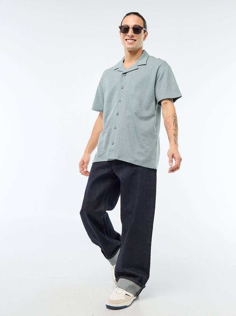 Camicia a maniche corte in maglia Blu - Kiabi