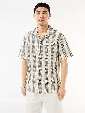 Camicia a maniche corte in maglia crochet