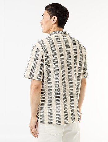 Camicia a maniche corte in maglia crochet