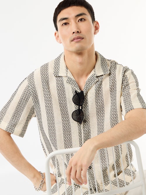 Camicia a maniche corte in maglia crochet - Kiabi