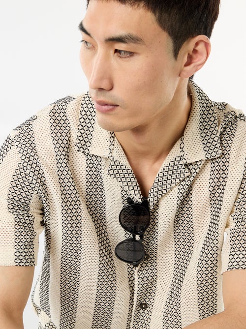 Camicia a maniche corte in maglia crochet - Kiabi