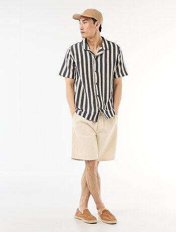 Camicia a maniche corte in maglia crochet