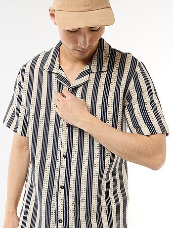 Camicia a maniche corte in maglia crochet