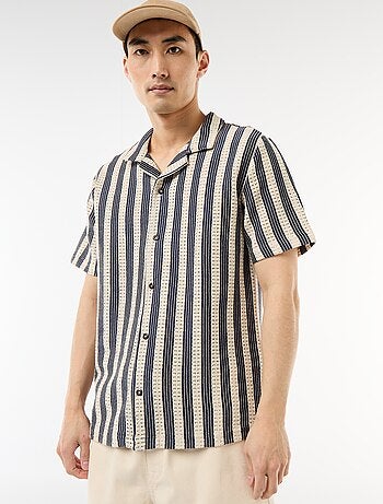 Camicia a maniche corte in maglia crochet