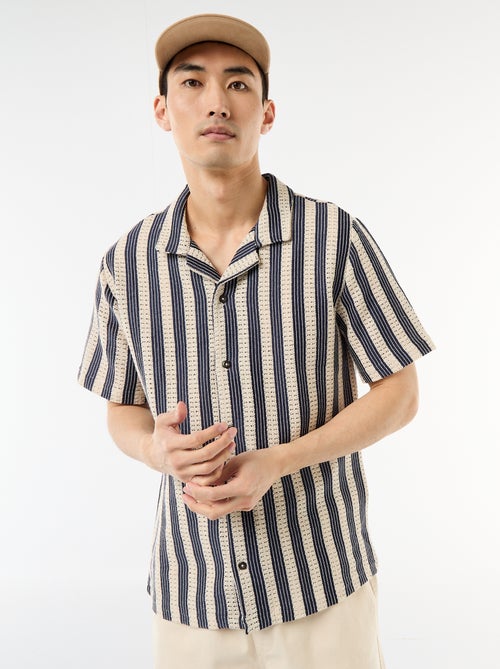 Camicia a maniche corte in maglia crochet - Kiabi