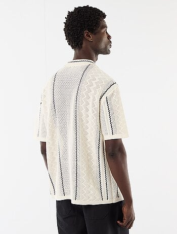 Camicia a maniche corte in maglia fantasia