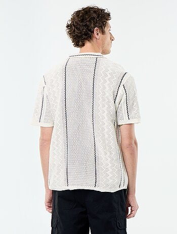 Camicia a maniche corte in maglia fantasia