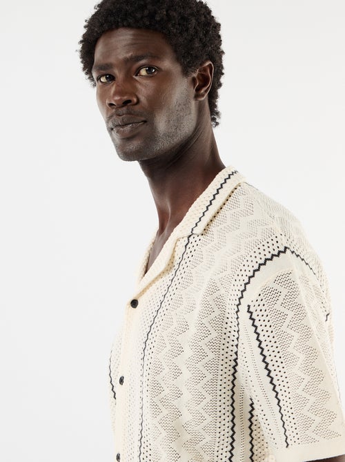 Camicia a maniche corte in maglia fantasia - Kiabi