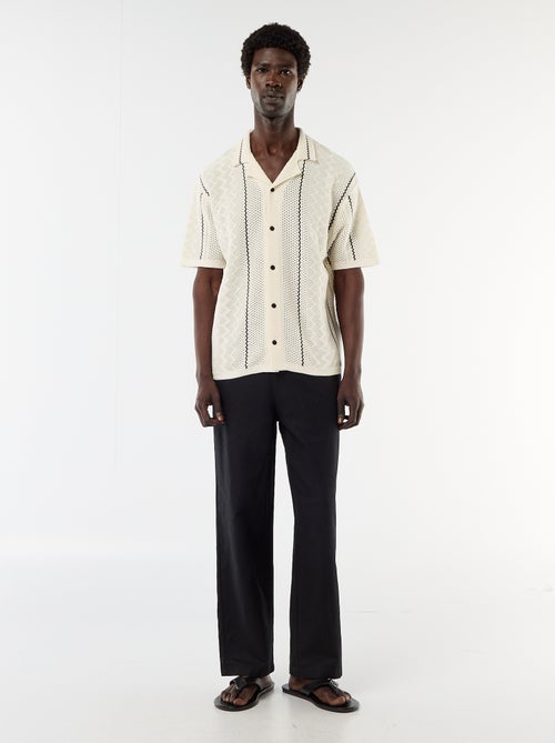 Camicia a maniche corte in maglia fantasia - Kiabi