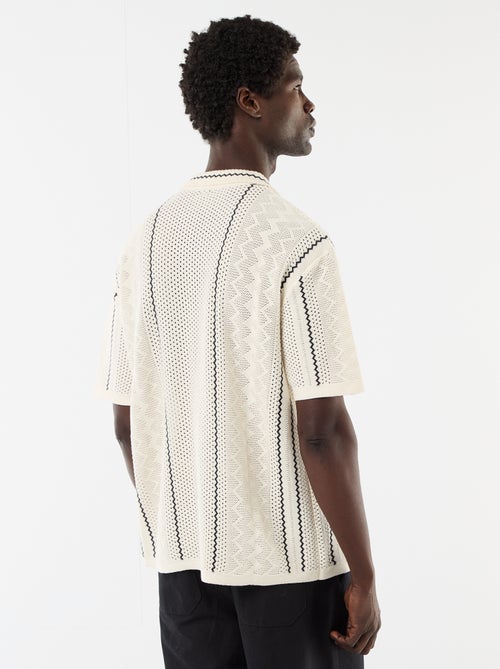 Camicia a maniche corte in maglia fantasia - Kiabi